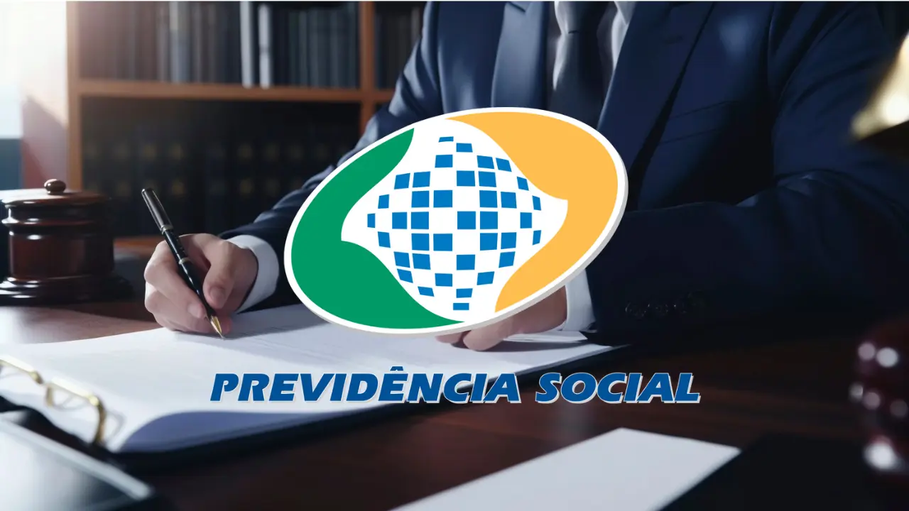 Modelos de Landing Page Para Advogado Previdenciário: imagem de um advogado com a logomarca da Previdência Social por cima